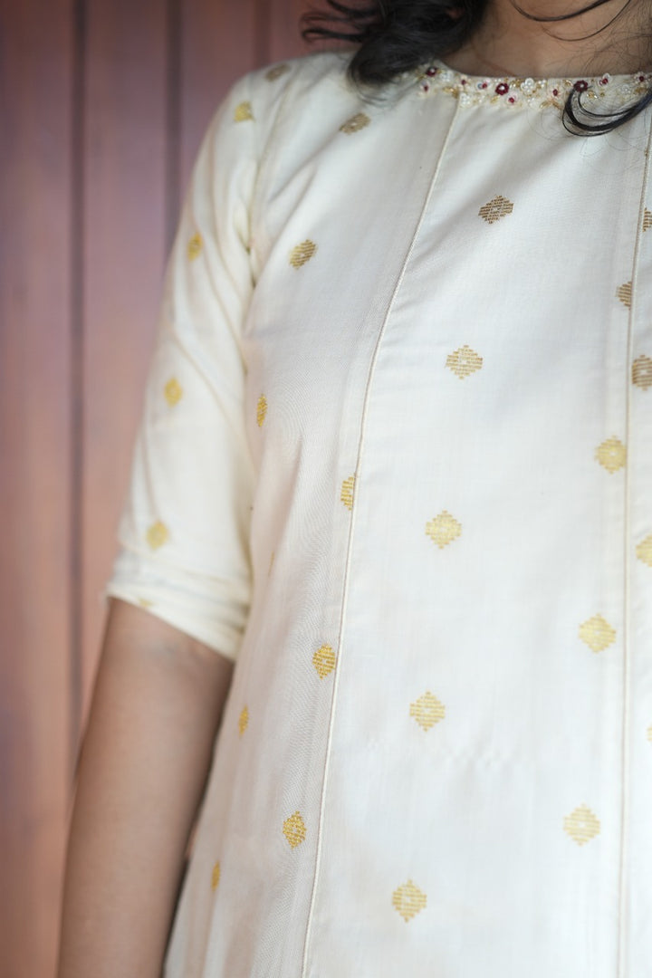 Polka Dot Panel Kurta TKT2512