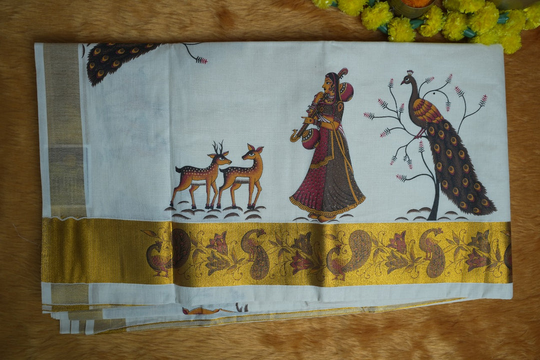 Printed Kerala Saree TSA350