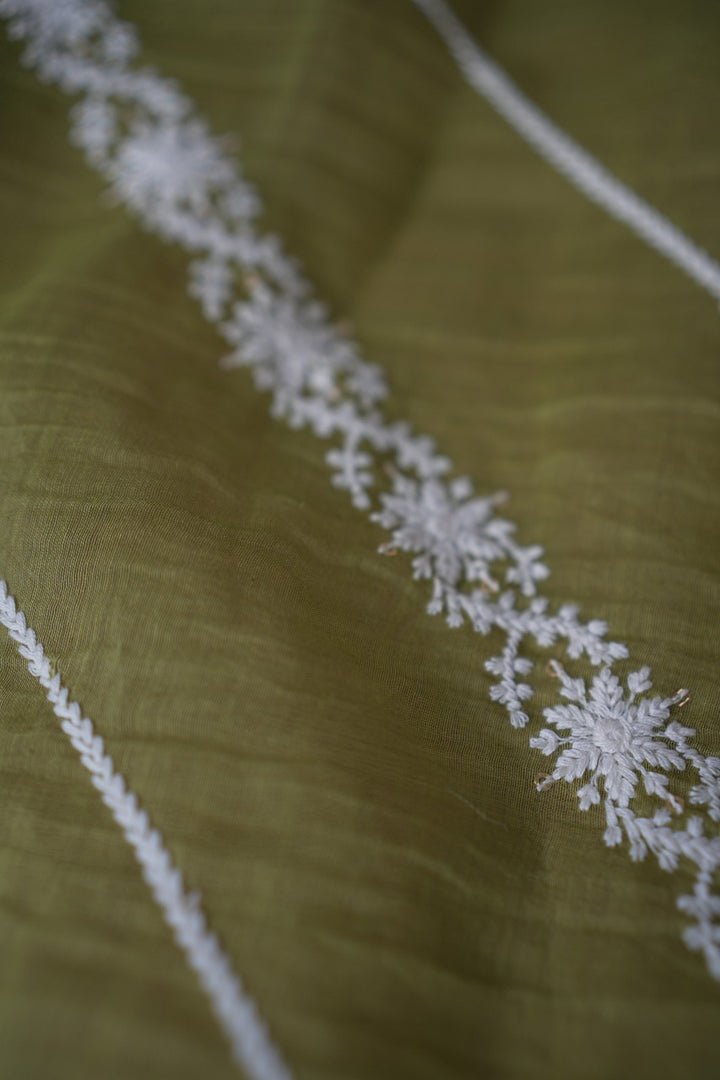 Malai chanderi material With Floral Motif TRF3079
