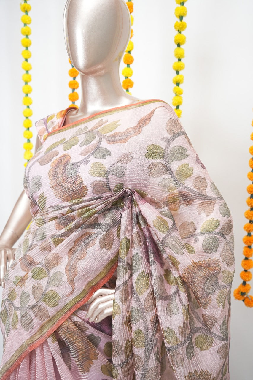 Crushed Tissue Saree TSA3107