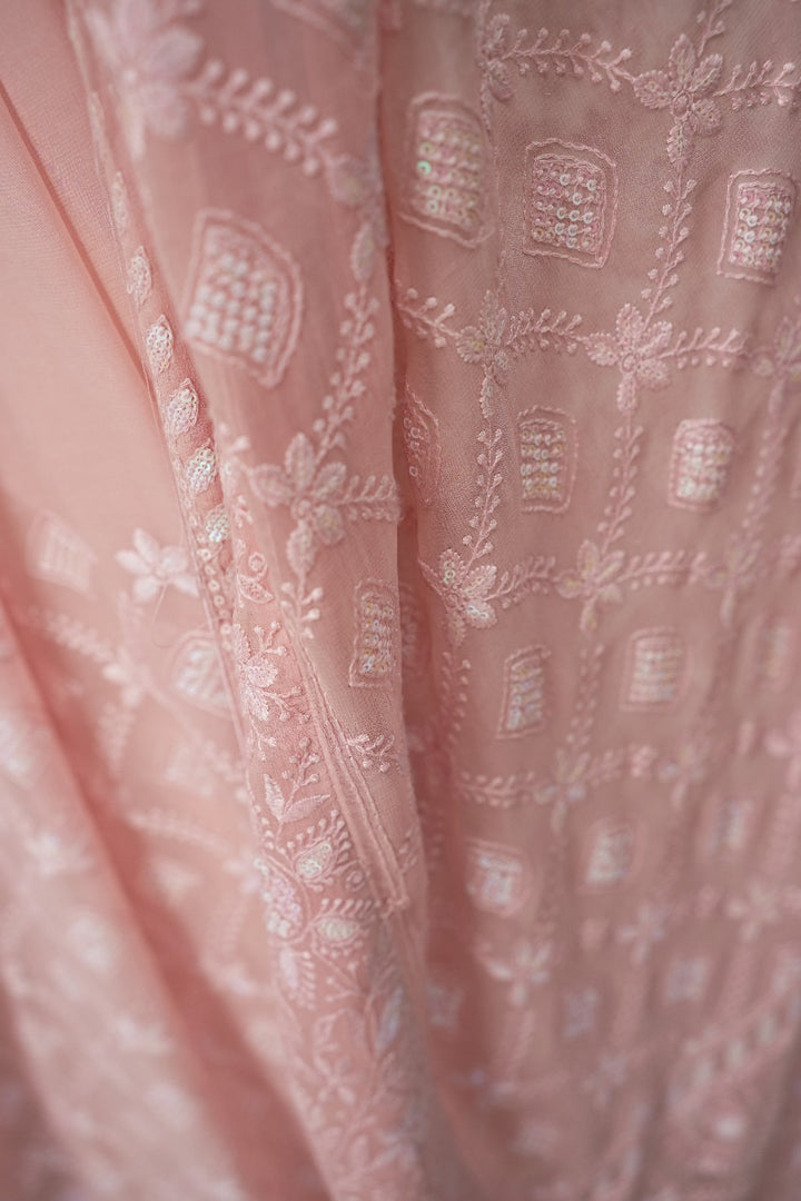 Georgette Chikkankari Saree TSA3168