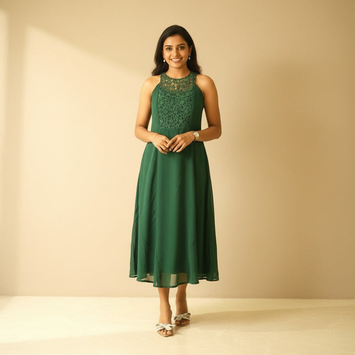 A-Line Halter Dress TFR3001