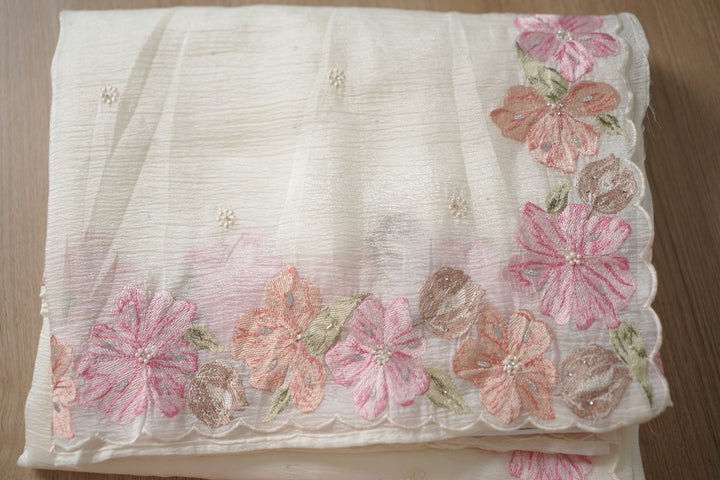 Crushed Organza Saree TSA3652