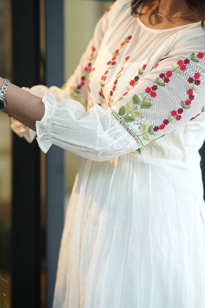 Floral Chanderi Dress TRF3016