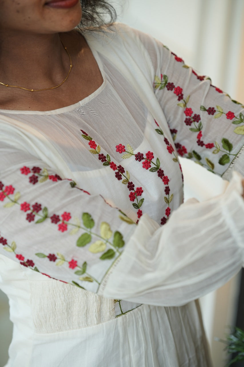 Floral Chanderi Dress TRF3016