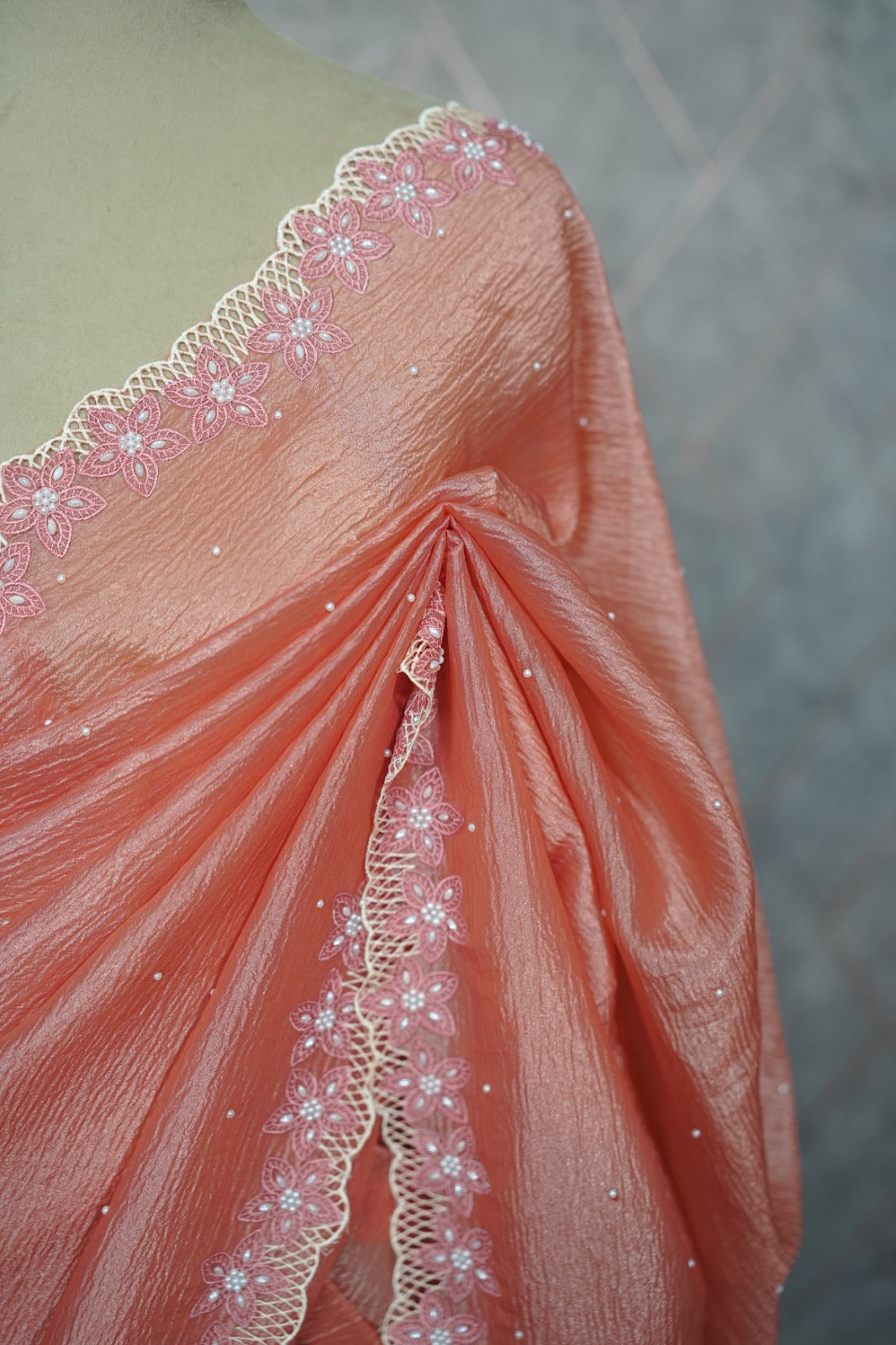 Crushed Organza Saree TSA3794