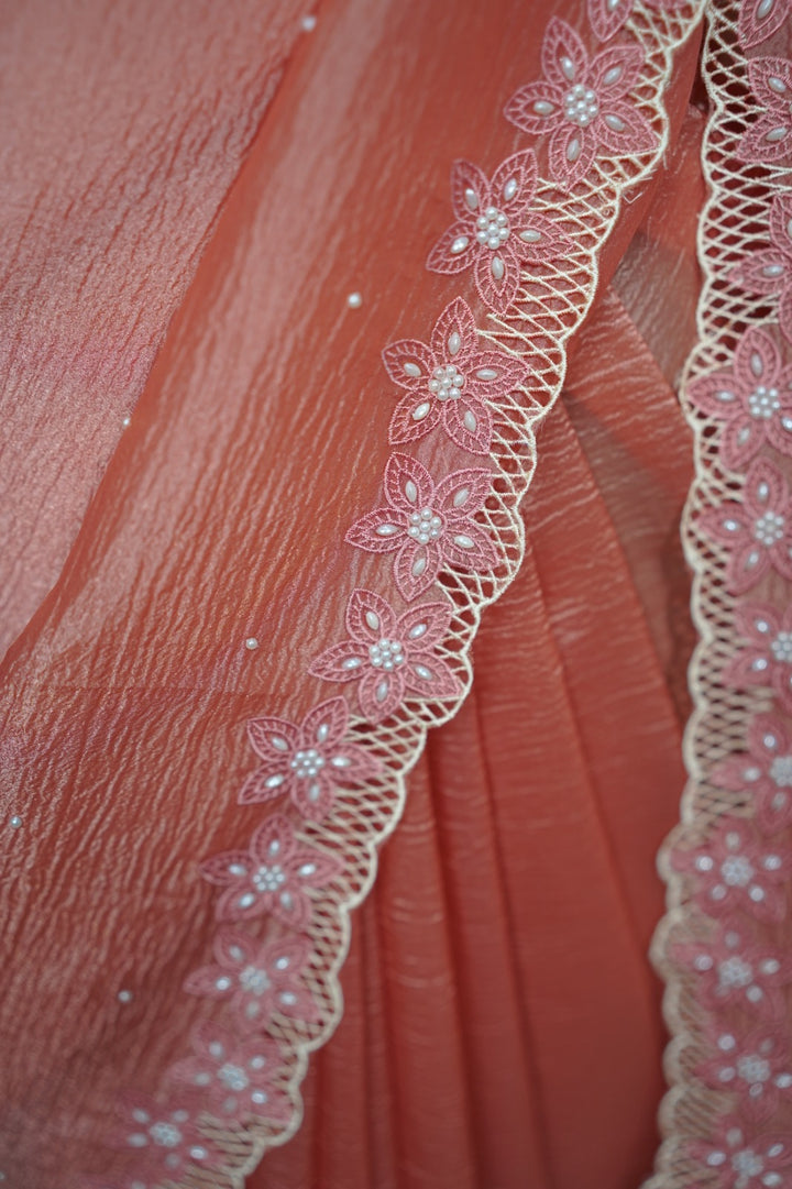 Crushed Organza Saree TSA3794