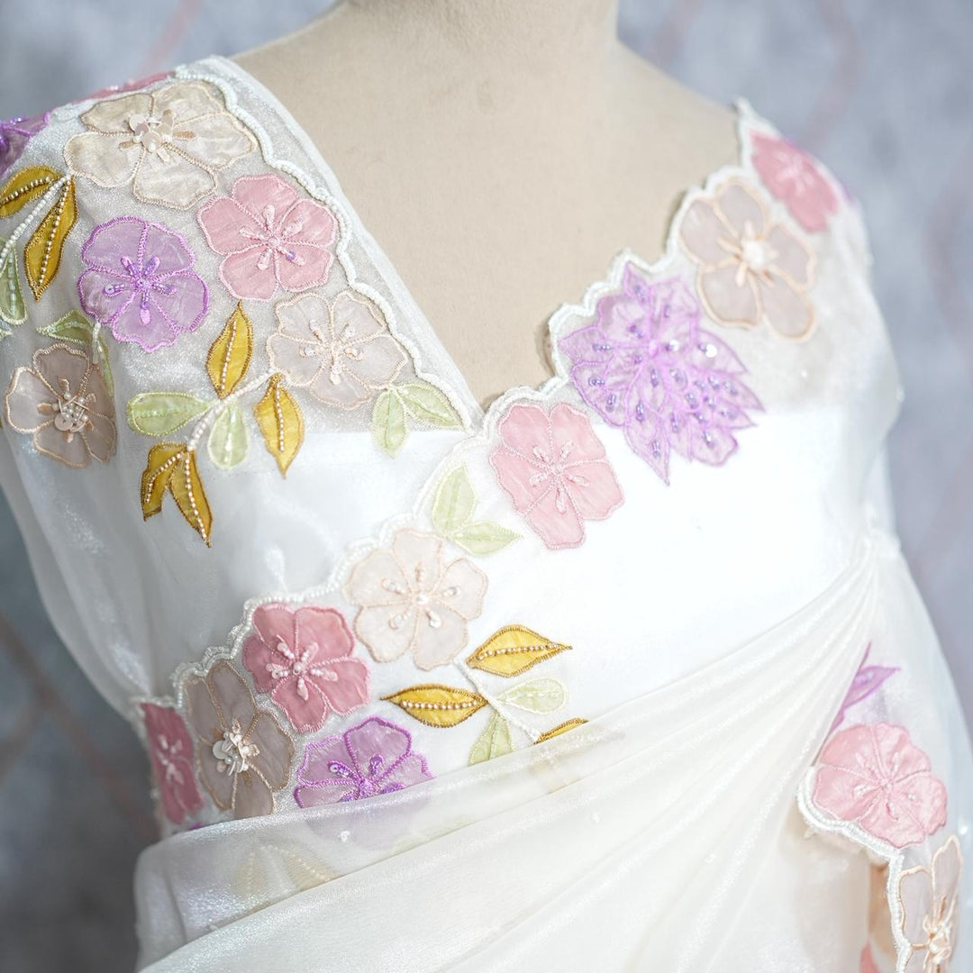 Glass Organza Saree TSA3819