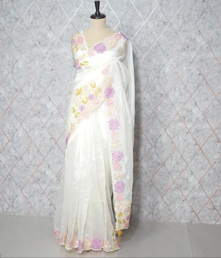 Glass Organza Saree TSA3819