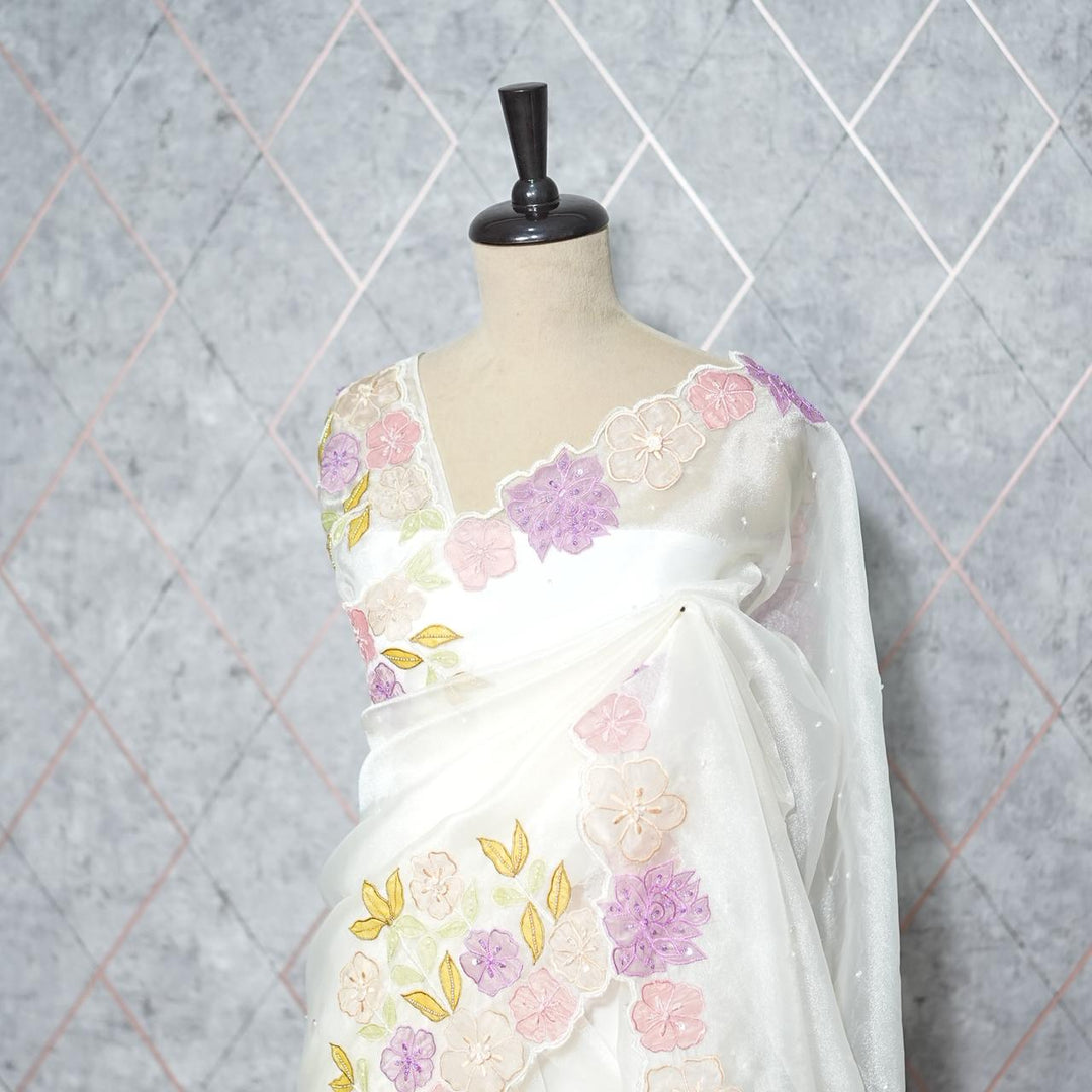 Glass Organza Saree TSA3819