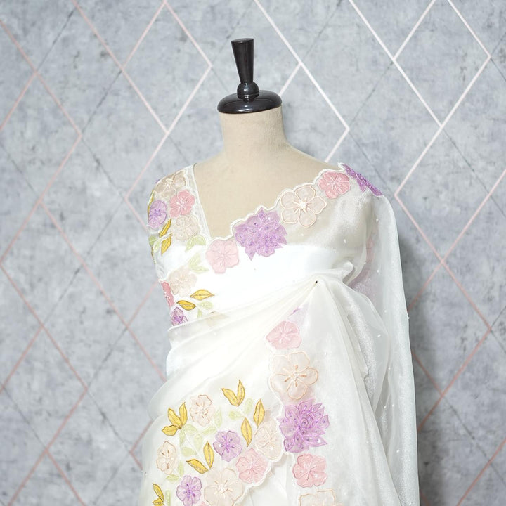 Glass Organza Saree TSA3819