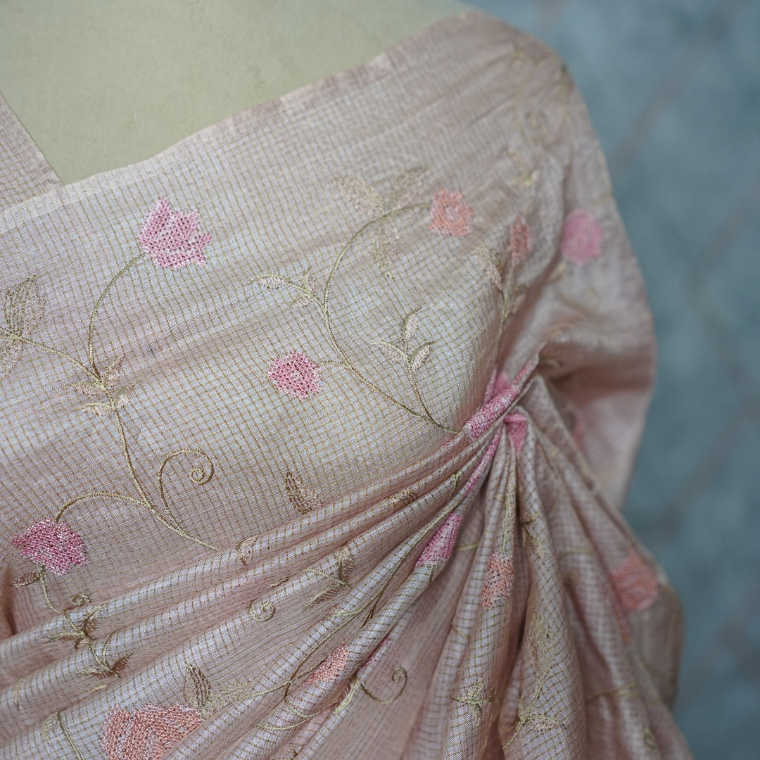 Tussar Check Saree TSA3898