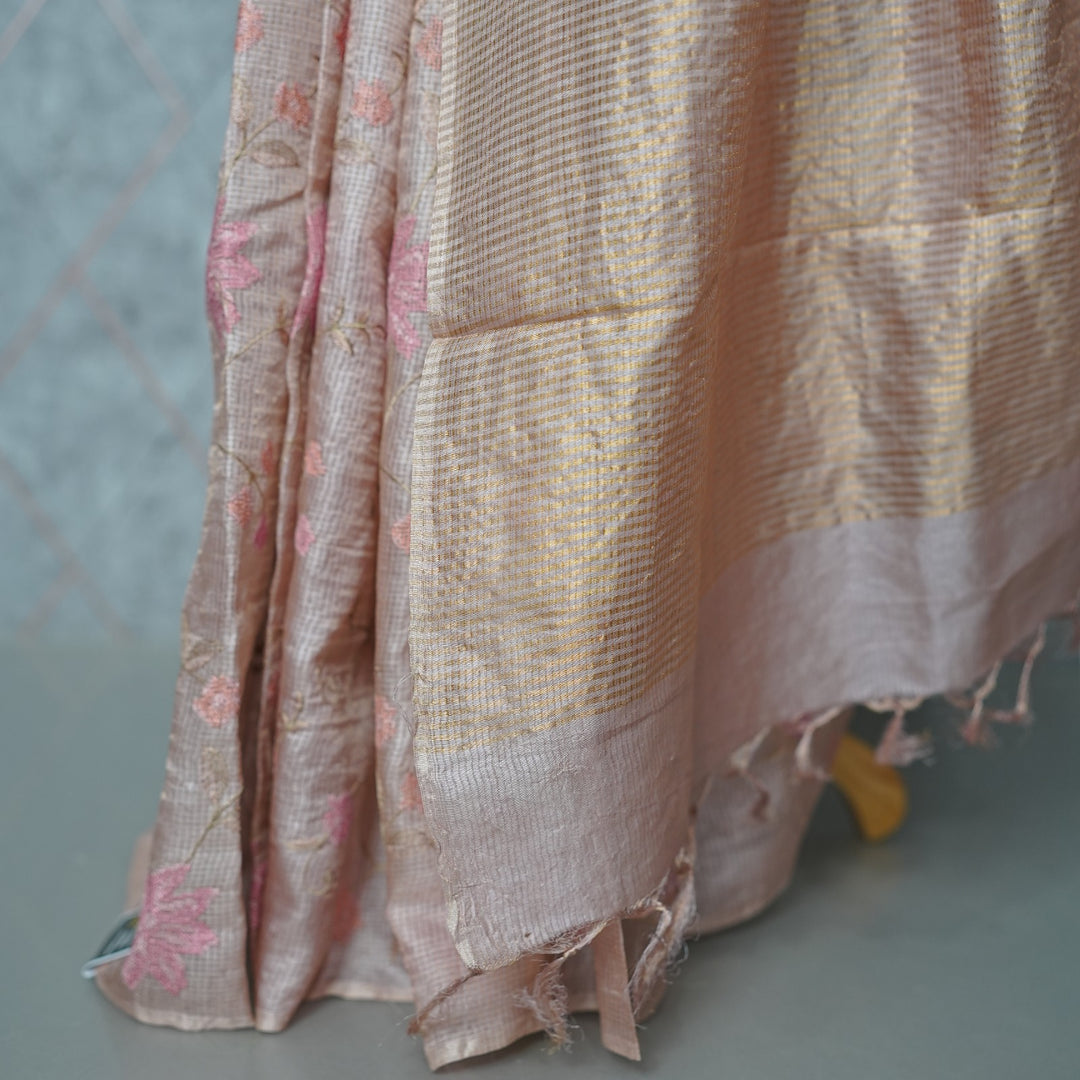 Tussar Check Saree TSA3898