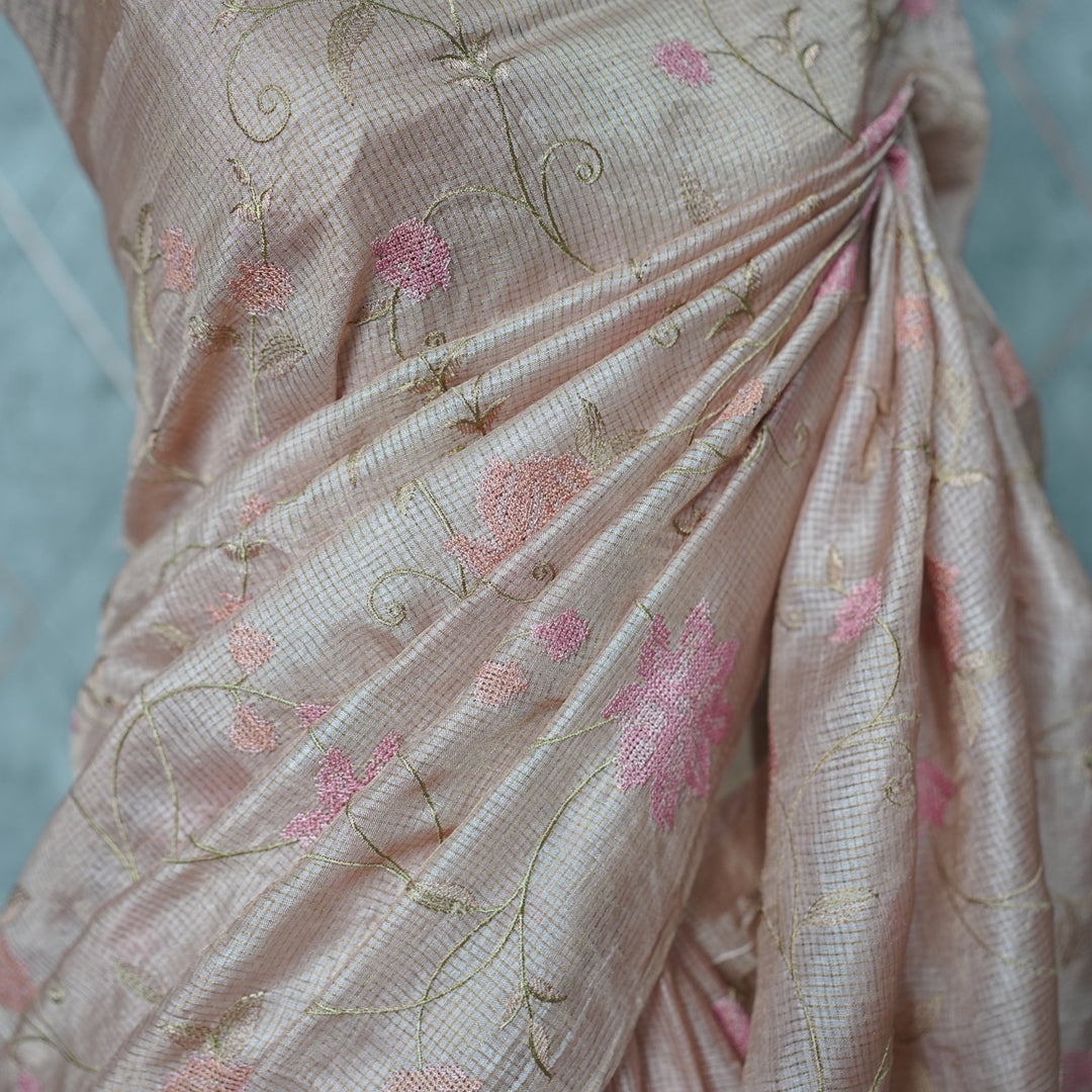 Tussar Check Saree TSA3898