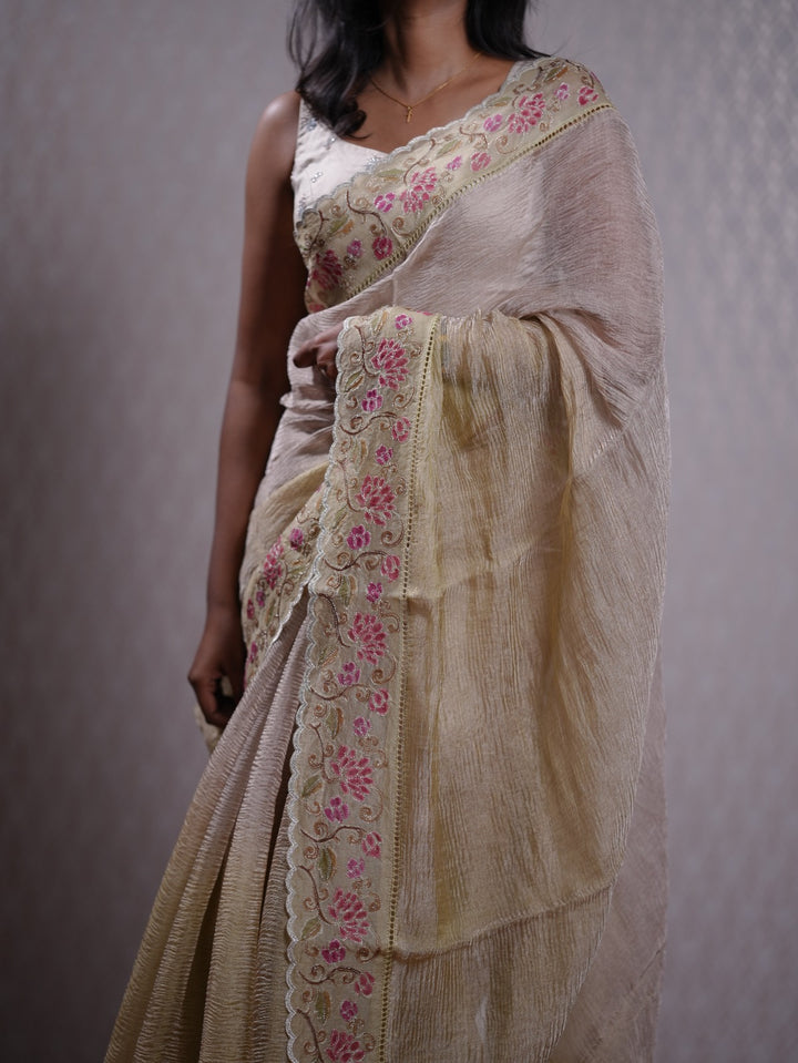 Crushed Organza Saree TSA424