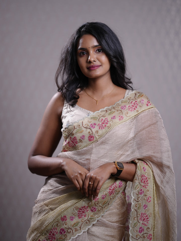 Crushed Organza Saree TSA424