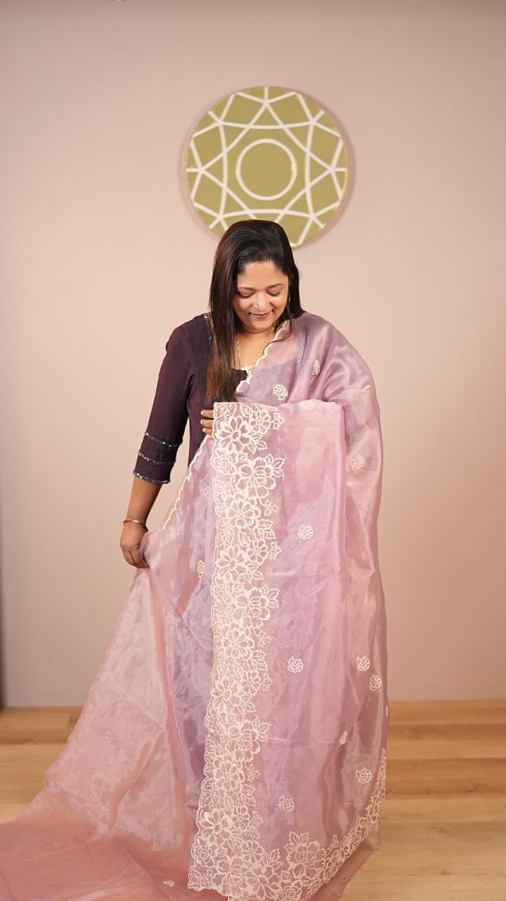 Glass Organza Saree TSA4284