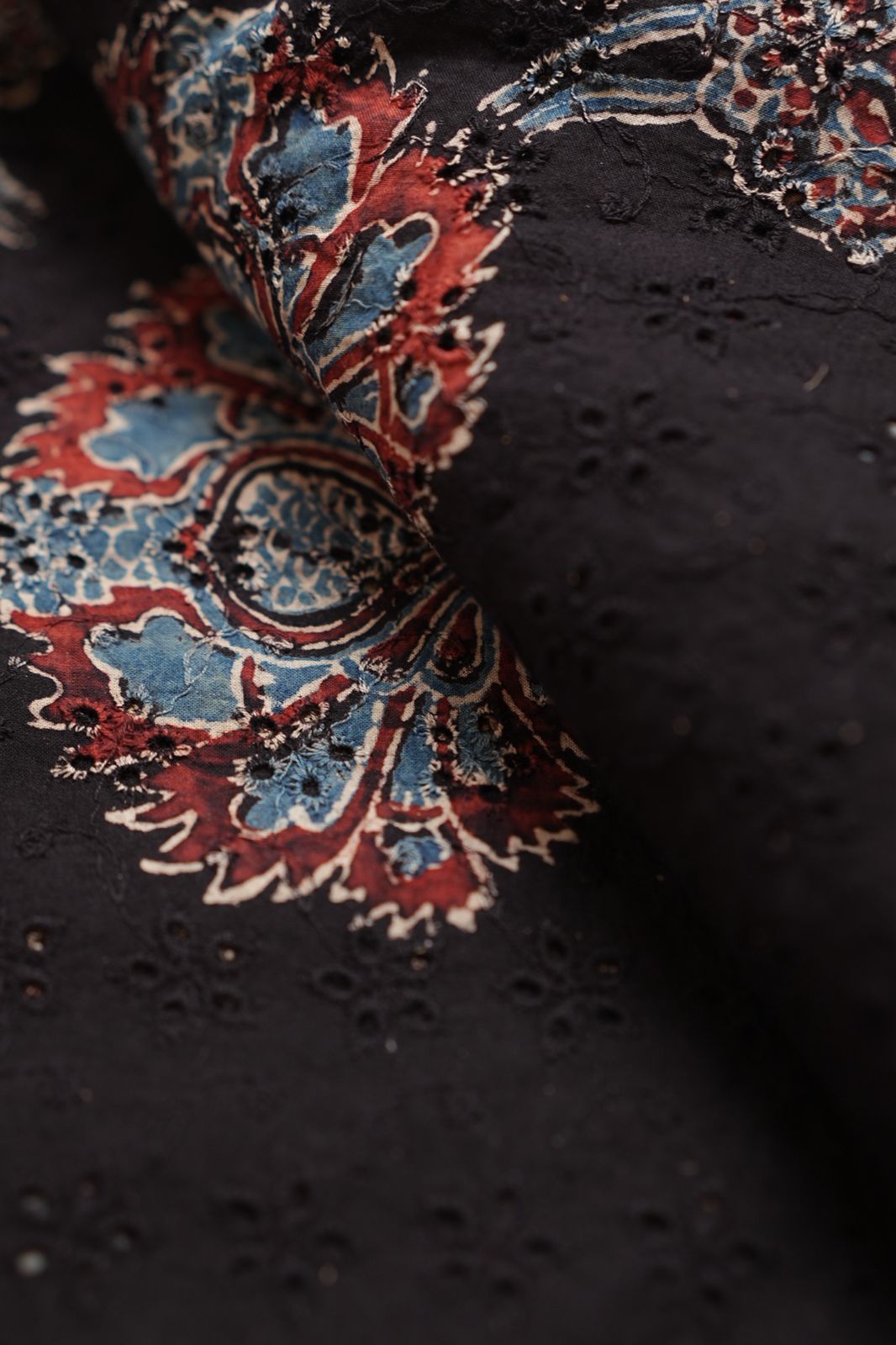 Hakoba Cotton Material TRF4342 Print 4 Black