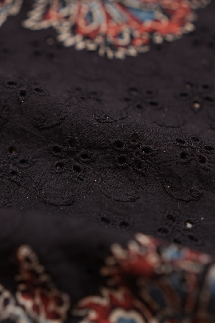 Hakoba Cotton Material TRF4342 Print 4 Black