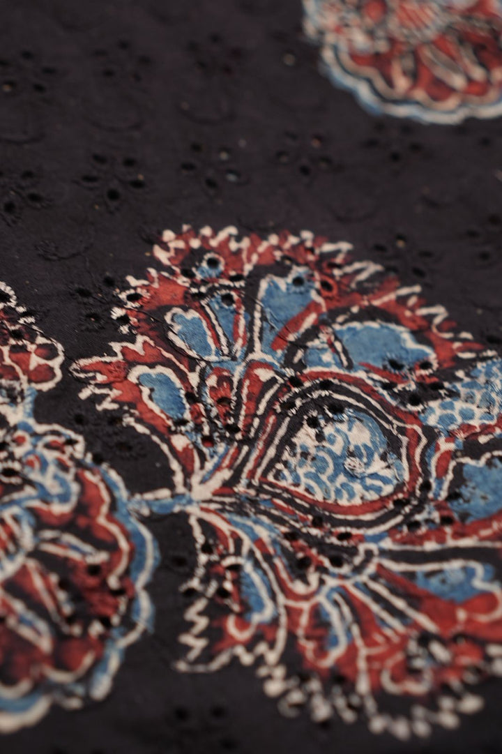 Hakoba Cotton Material TRF4342 Print 4 Black