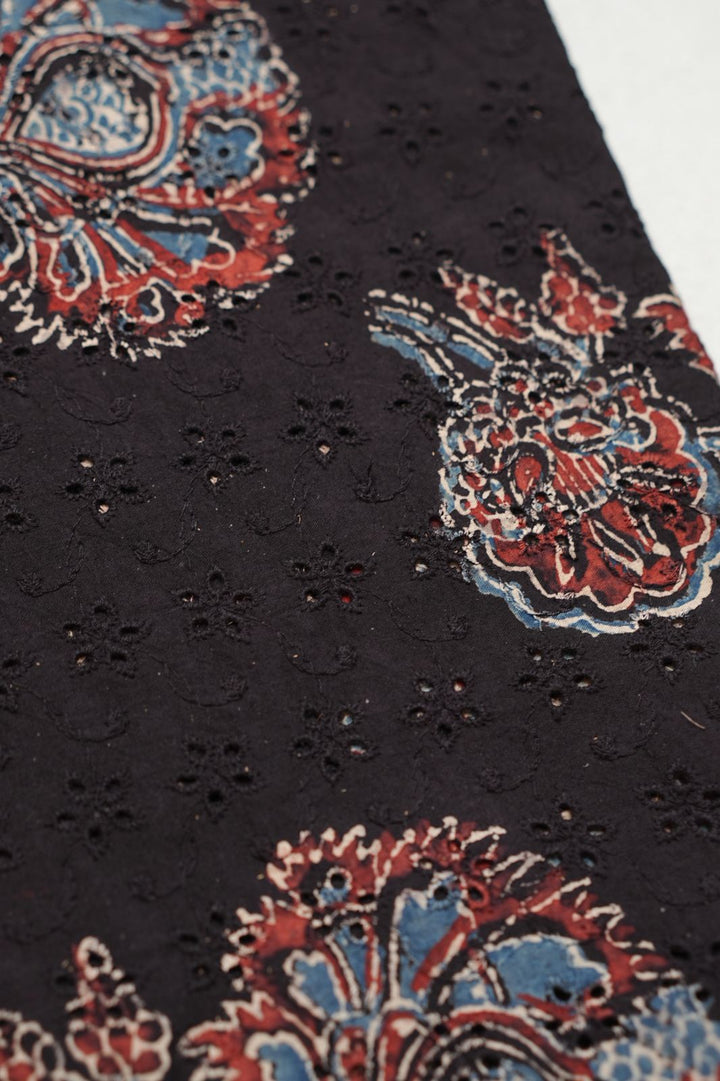 Hakoba Cotton Material TRF4342 Print 4 Black