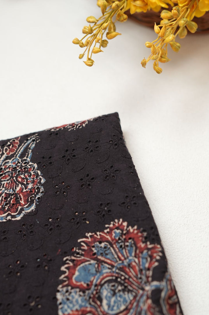Hakoba Cotton Material TRF4342 Print 4 Black