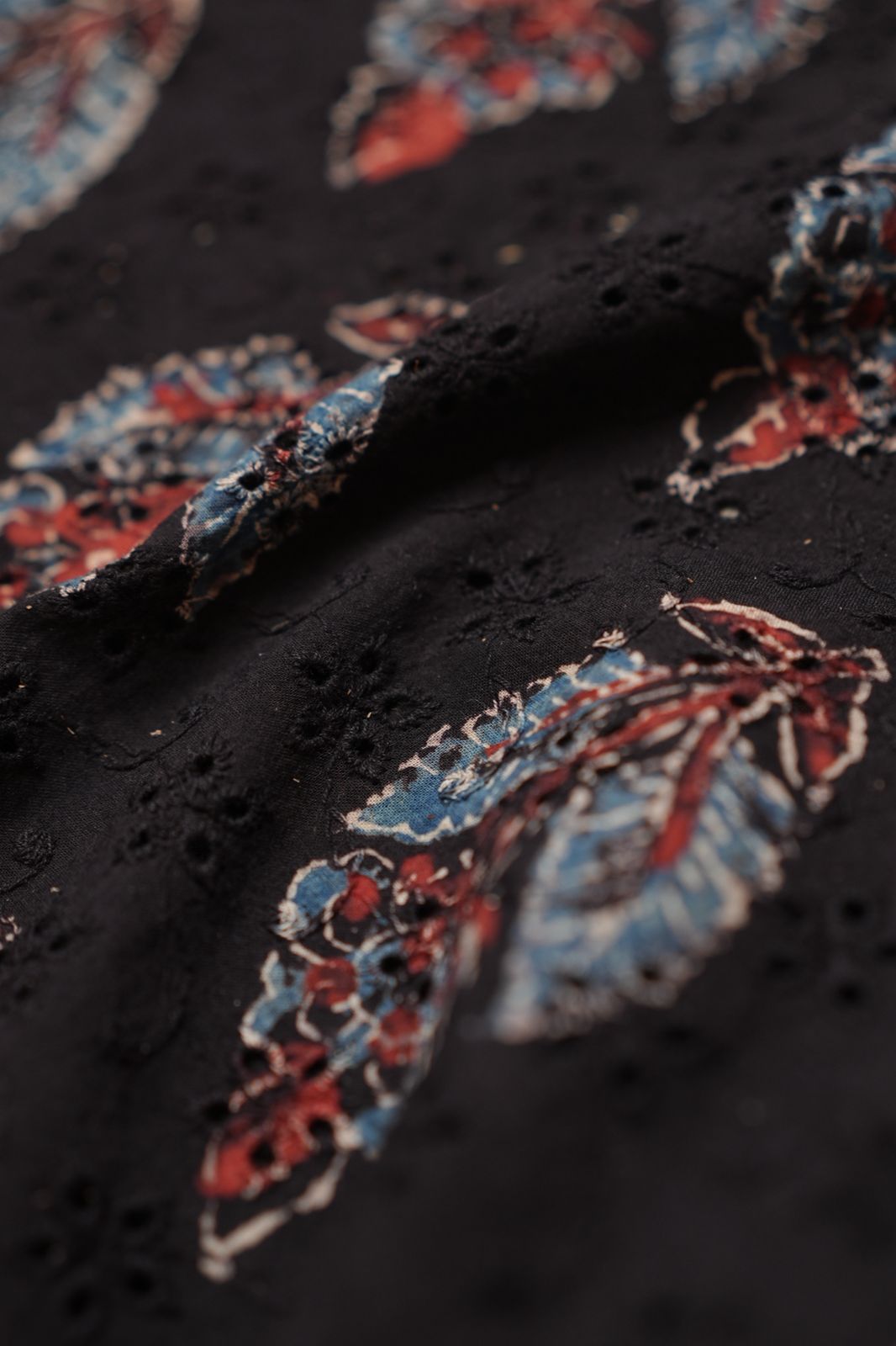 Hakoba Cotton Material TRF4342 Print 2 Black