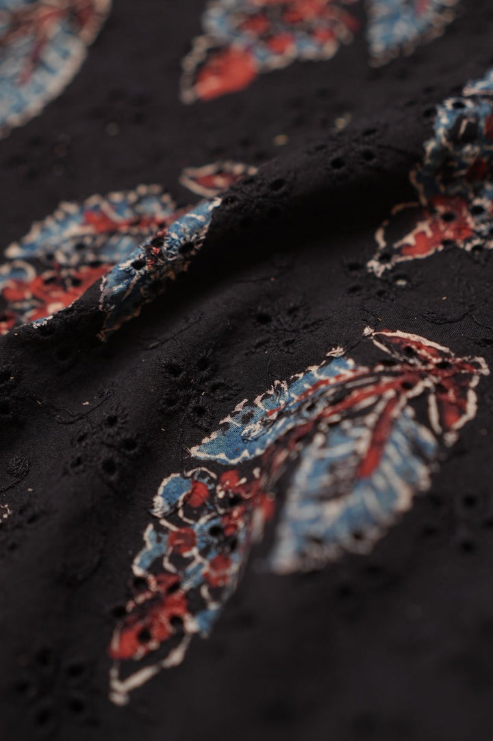 Hakoba Cotton Material TRF4342 Print 2 Black