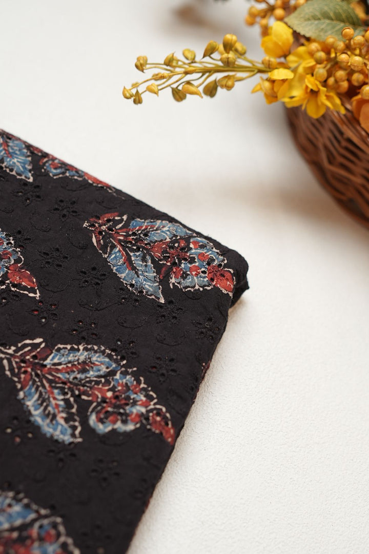 Hakoba Cotton Material TRF4342 Print 2 Black