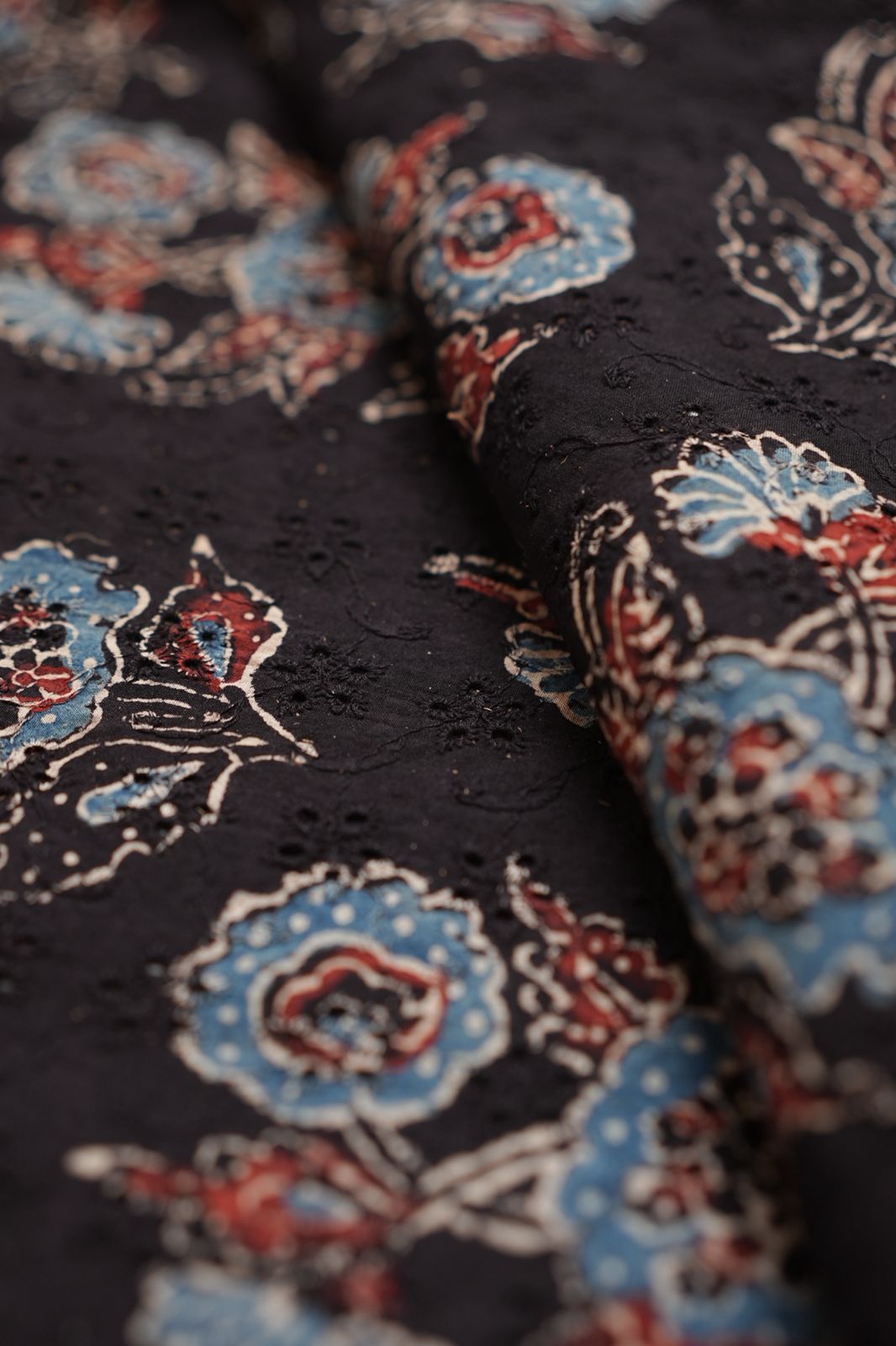 Hakoba Cotton Material TRF4342 Print 3 Black