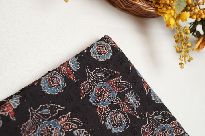 Hakoba Cotton Material TRF4342 Print 3 Black