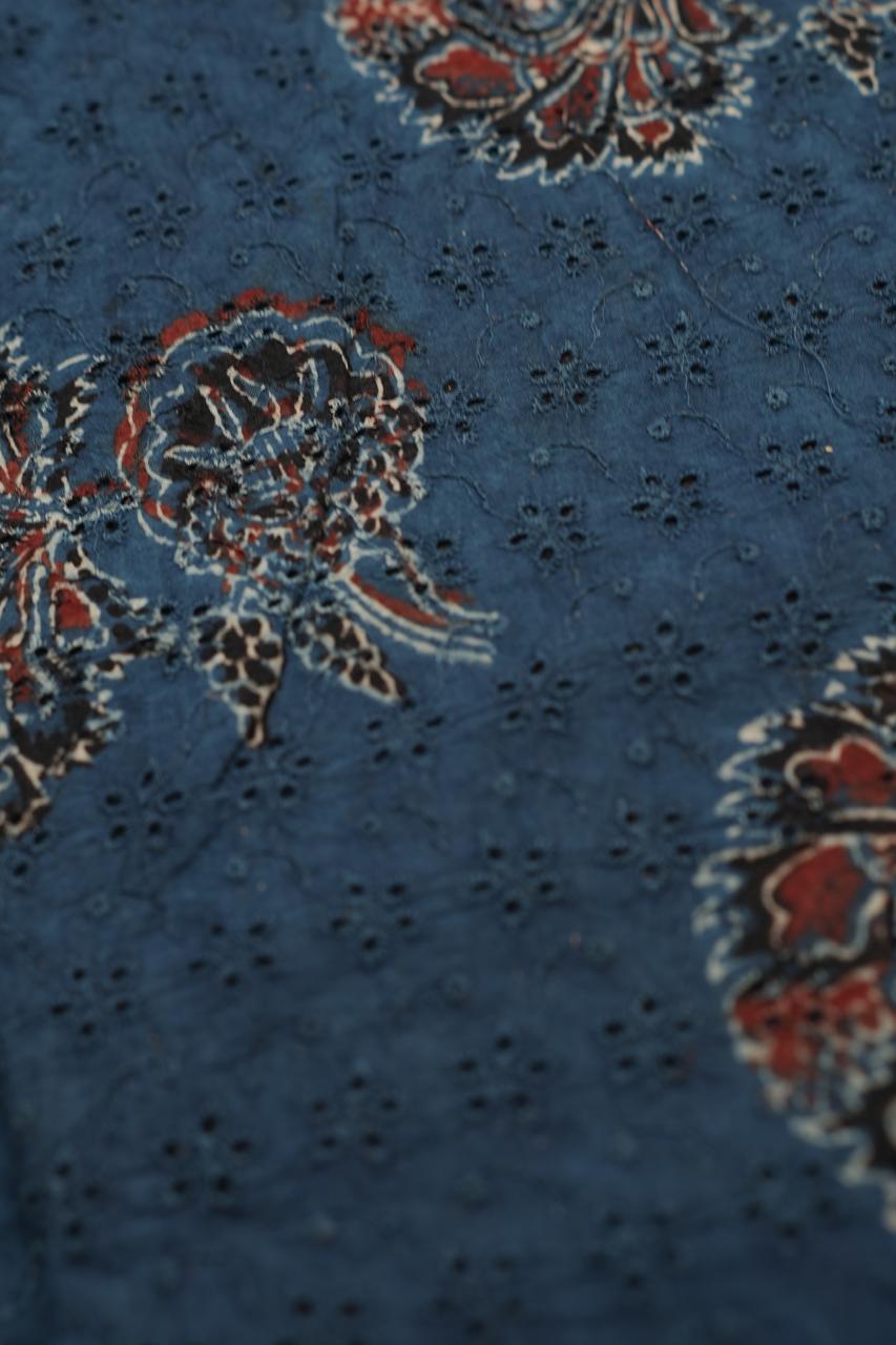 Hakoba Cotton Material TRF4360 Print 1 Indigo