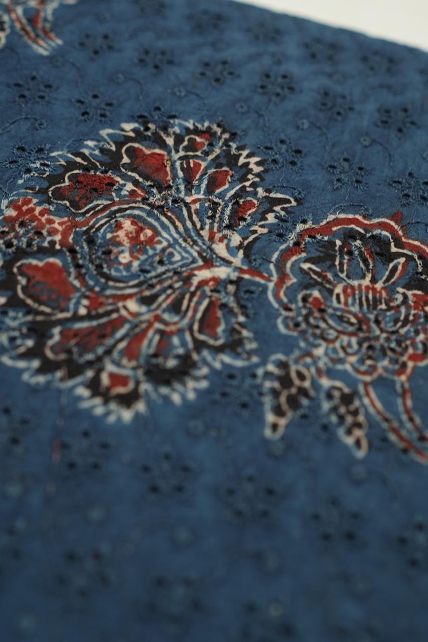 Hakoba Cotton Material TRF4360 Print 1 Indigo