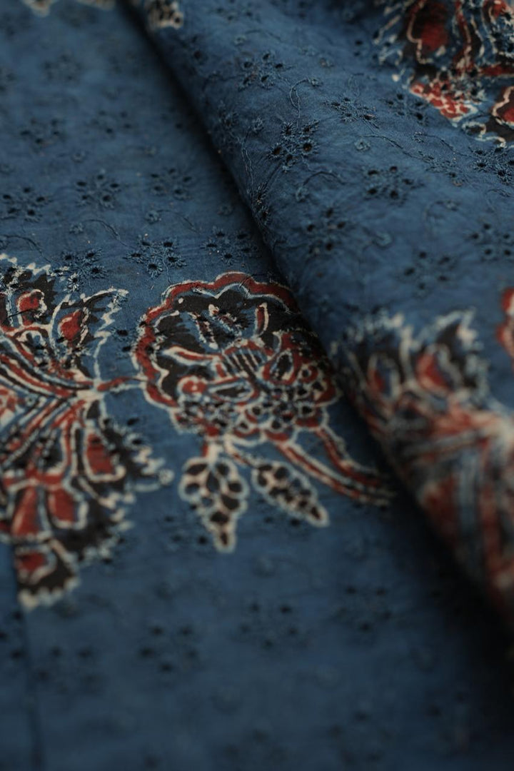 Hakoba Cotton Material TRF4360 Print 1 Indigo