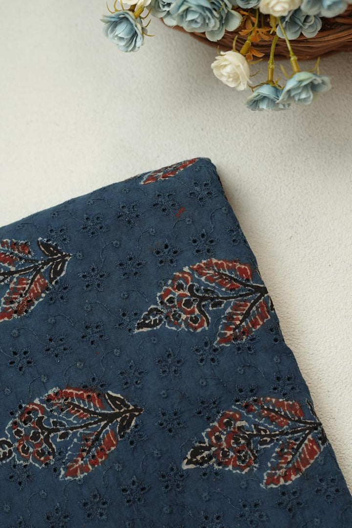 Hakoba Cotton Material TRF4360 Print 3 Indigo