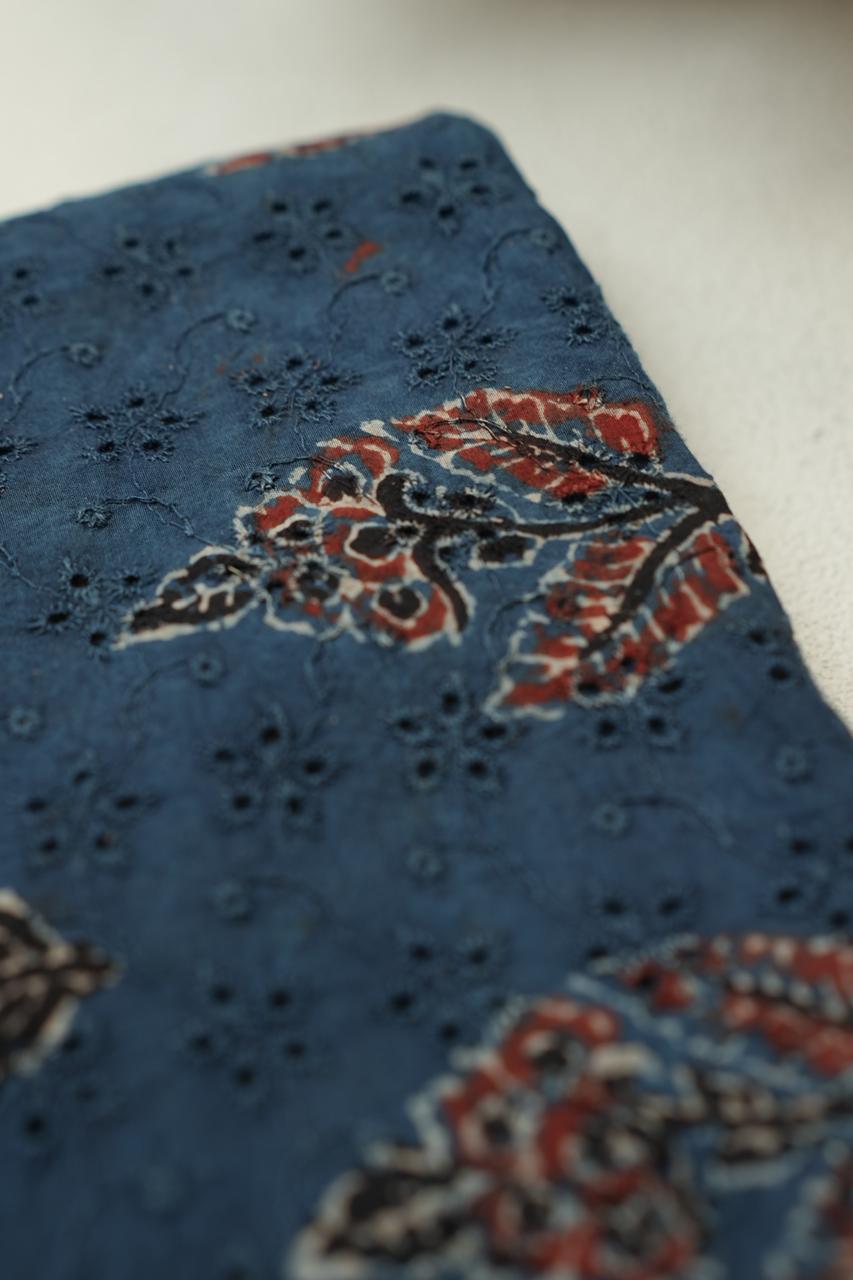 Hakoba Cotton Material TRF4360 Print 3 Indigo