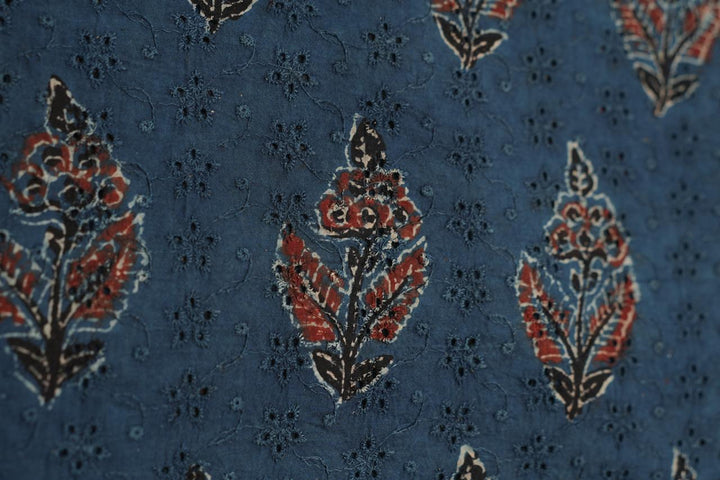 Hakoba Cotton Material TRF4360 Print 3 Indigo