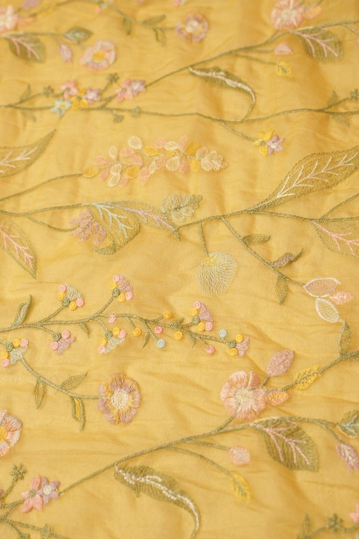 Chanderi Material TRF4490 Thread Work