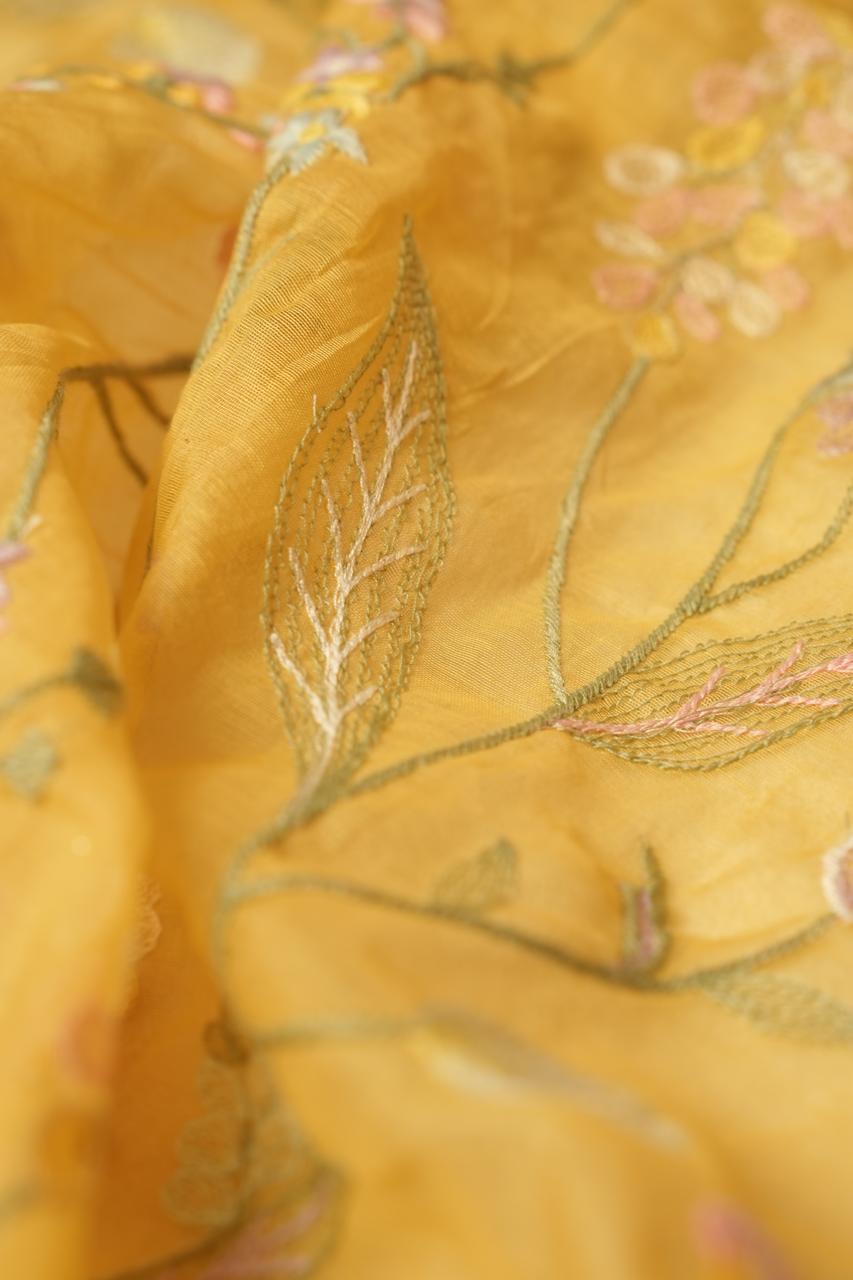 Chanderi Material TRF4490 Thread Work