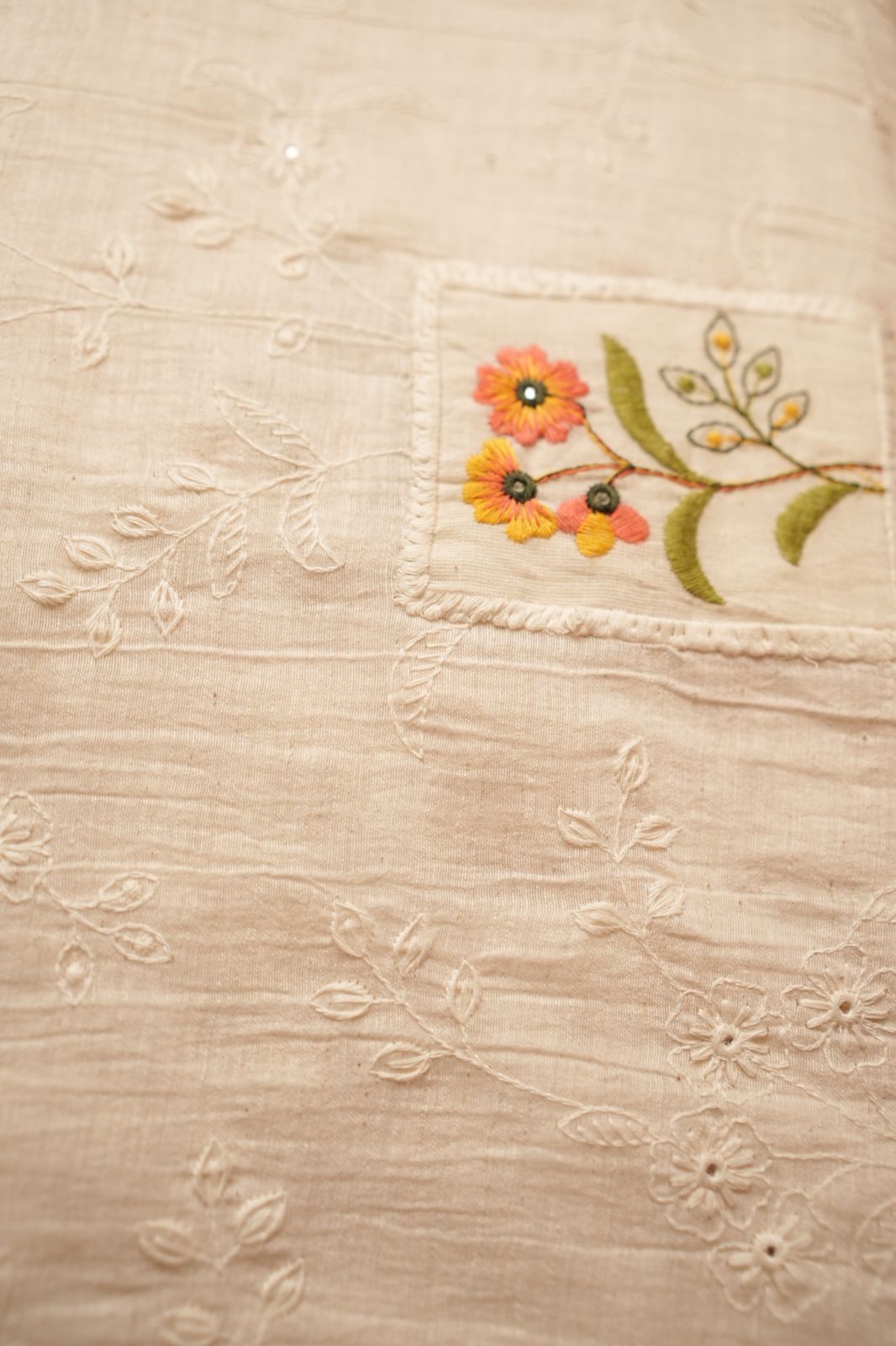 Chanderi Material Patch Work and Thread Work TRF4482