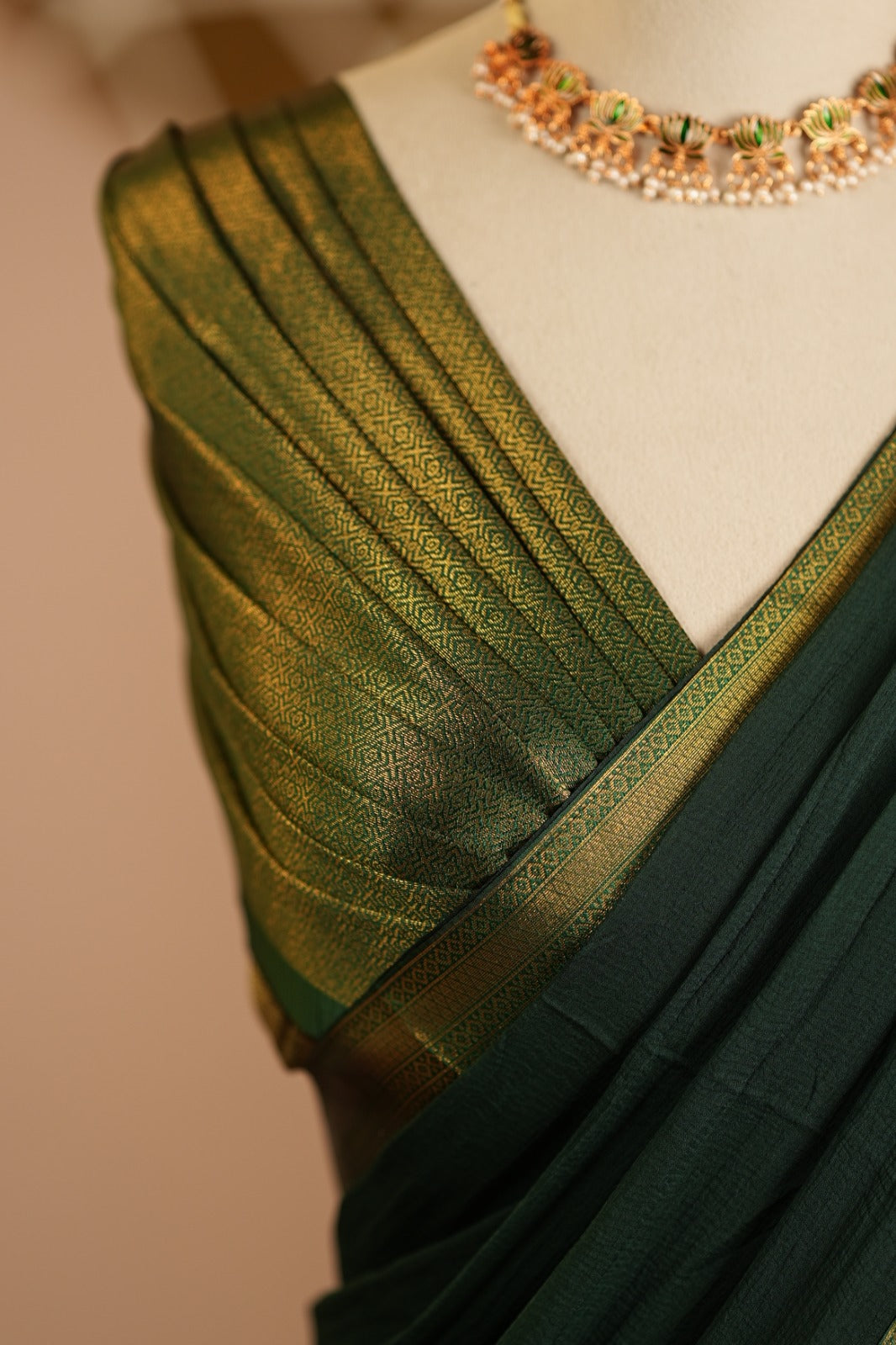 Semi- Silk Un Stitched Dhawani TDN4515 Metalic Green