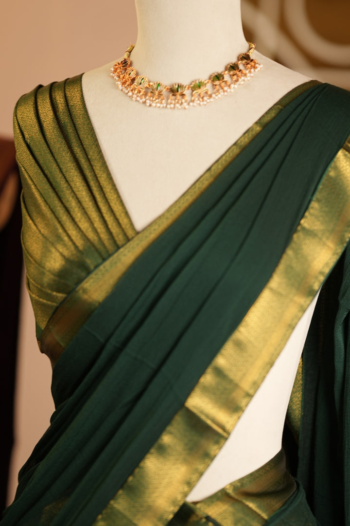 Semi- Silk Un Stitched Dhawani TDN4515 Metalic Green