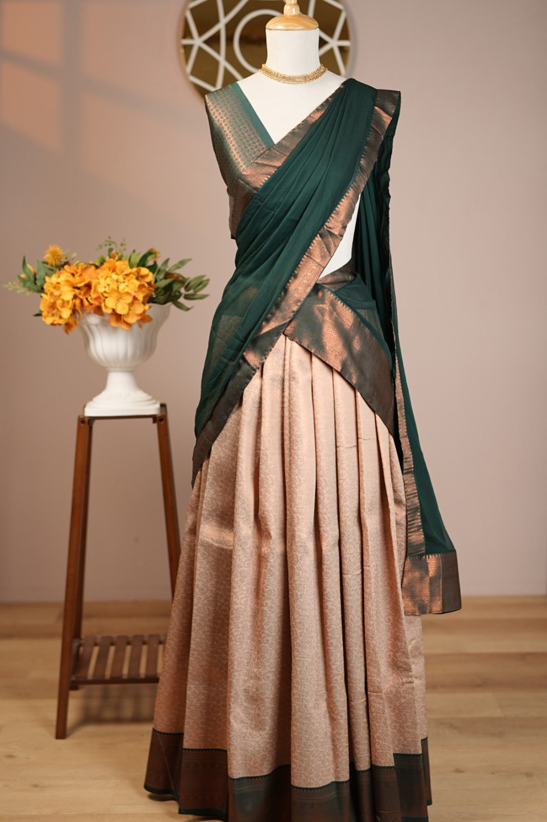 Semi Silk Unstitched Dhawani TDN777