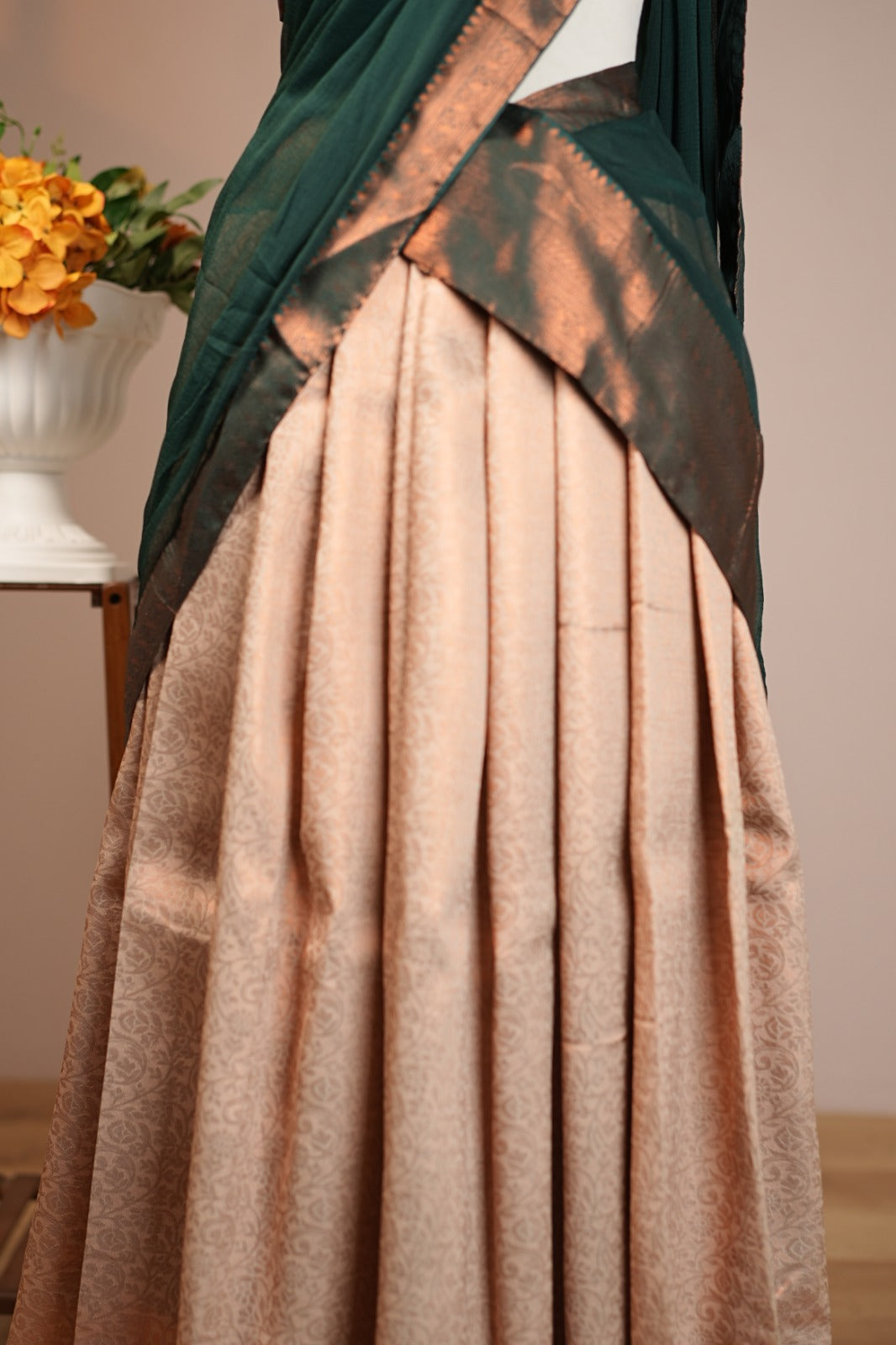 Semi Silk Unstitched Dhawani TDN777