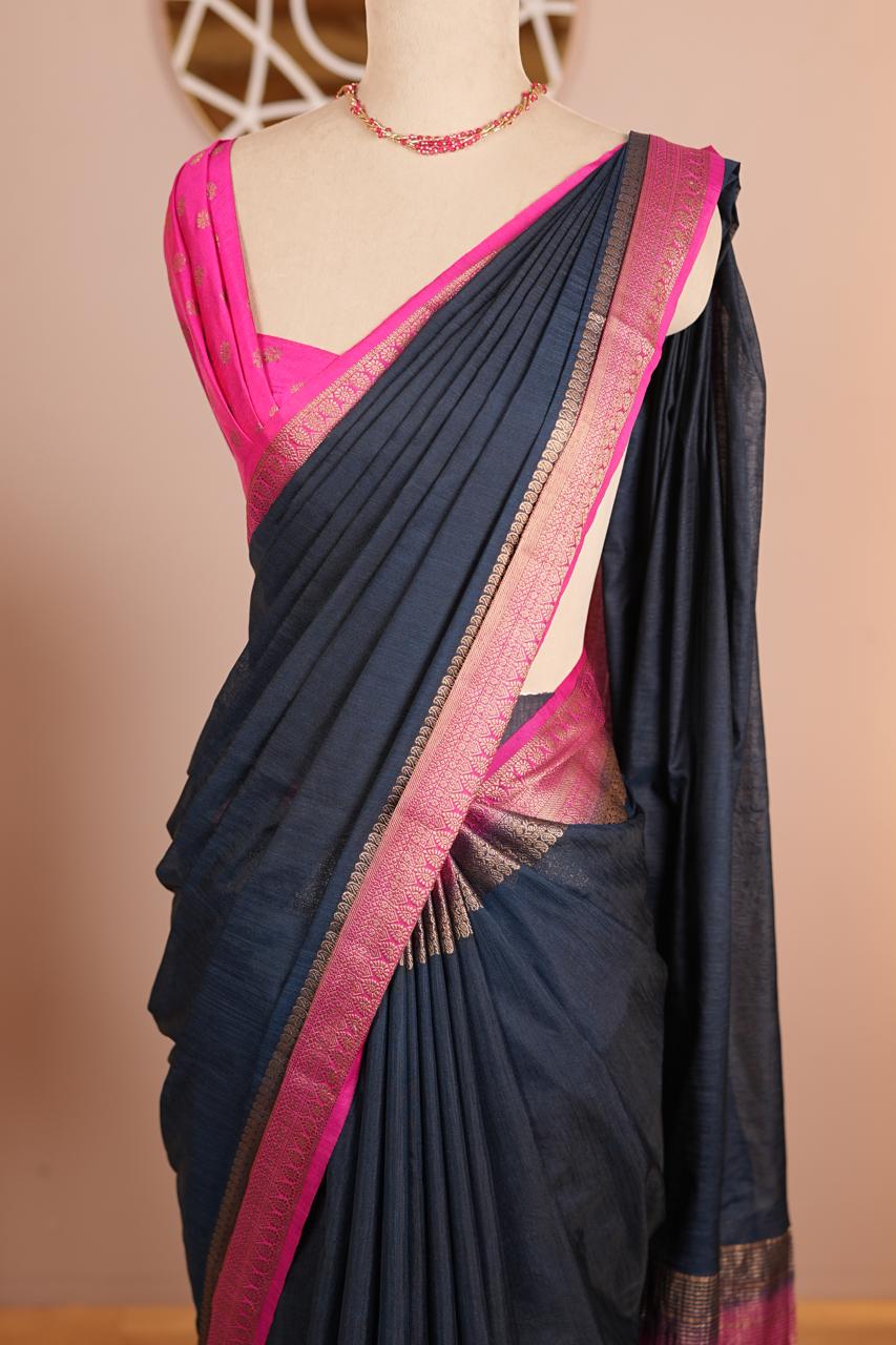 Linen Cotton Saree TSA4660