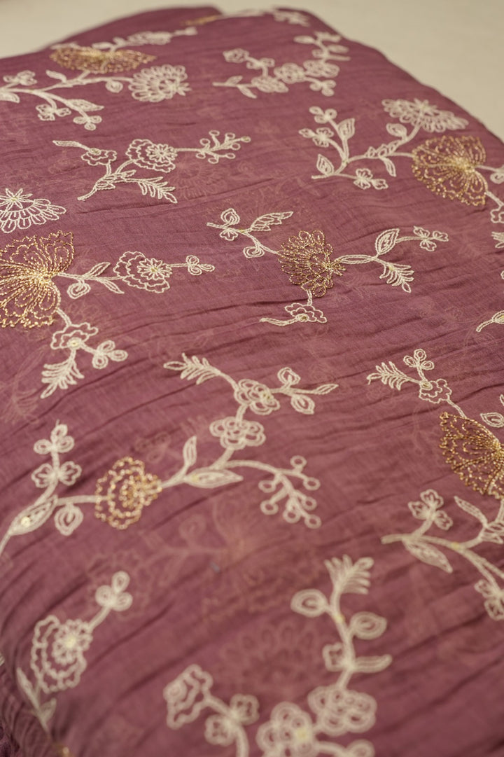 Mul Chanderi Material TRF4682 Thread Work