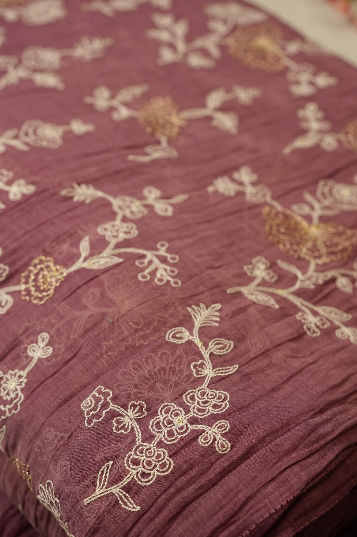 Mul Chanderi Material TRF4682 Thread Work