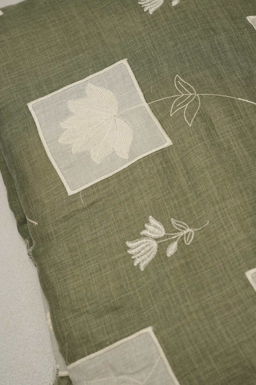 Linen Material With Thread Work And Patch Work TRF4691