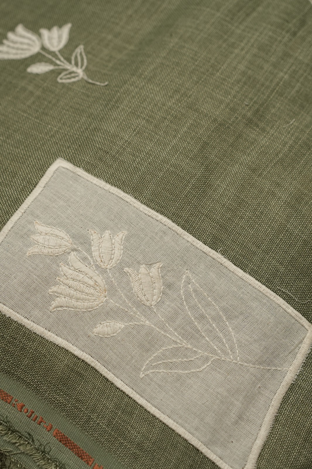 Linen Material With Thread Work And Patch Work TRF4691