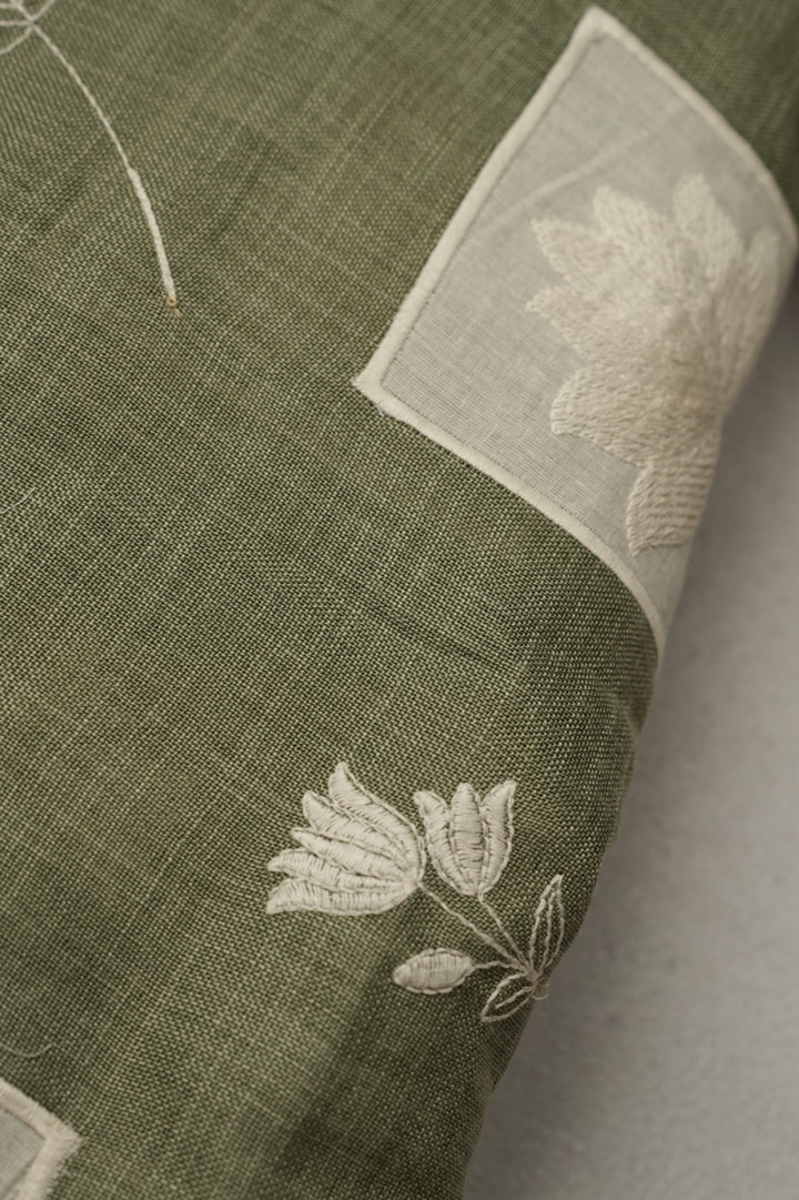 Linen Material With Thread Work And Patch Work TRF4691